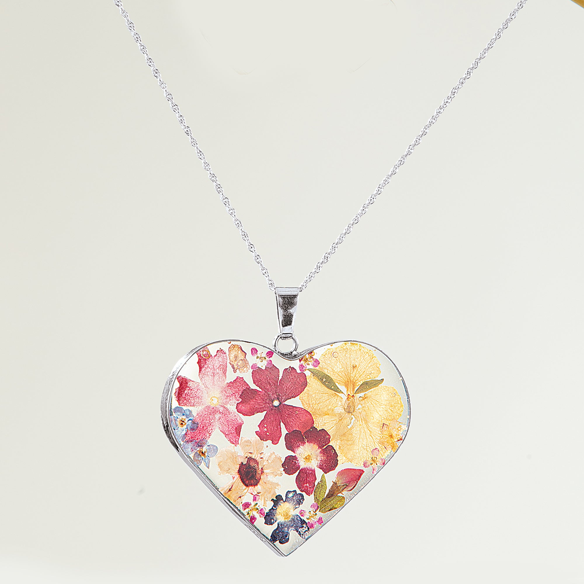 Forever Flowers Heart Pendant Necklace