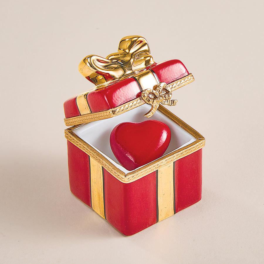 Limoges Porcelain Present Keepsake Box