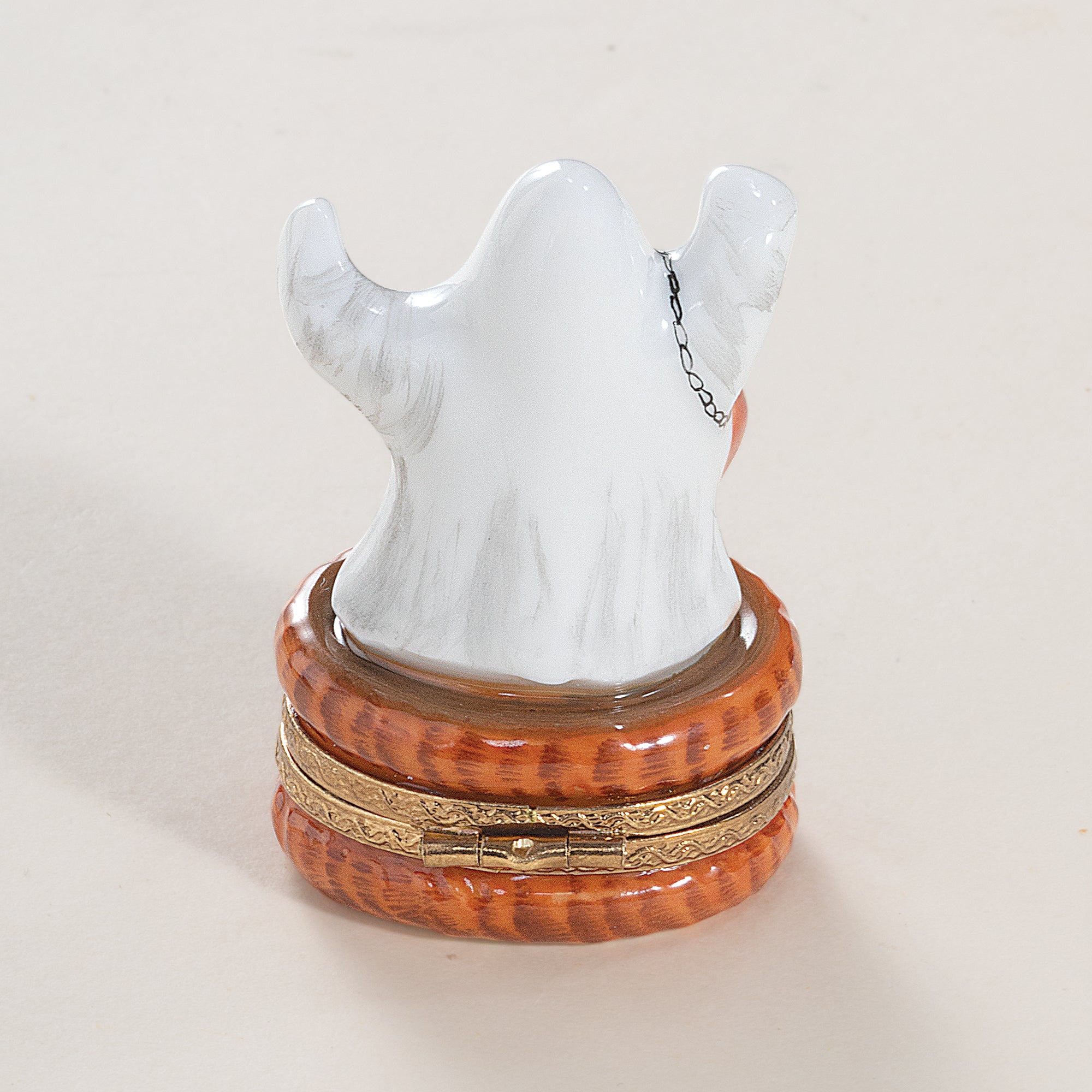 Limoges Porcelain Trick or Treat Ghost Trinket Box