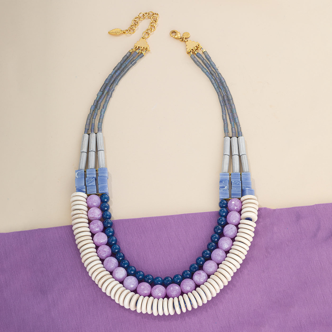 Lavender Layered Statement Necklace
