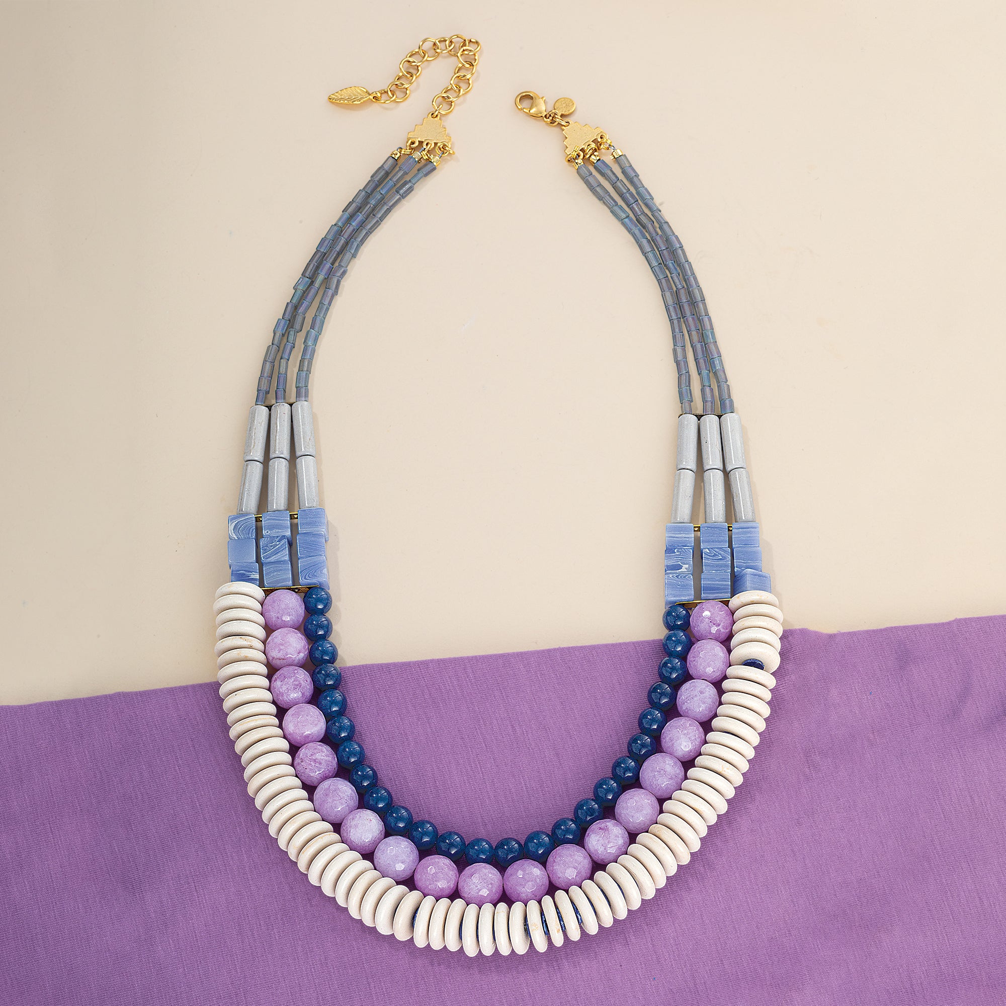Lavender Layered Statement Necklace