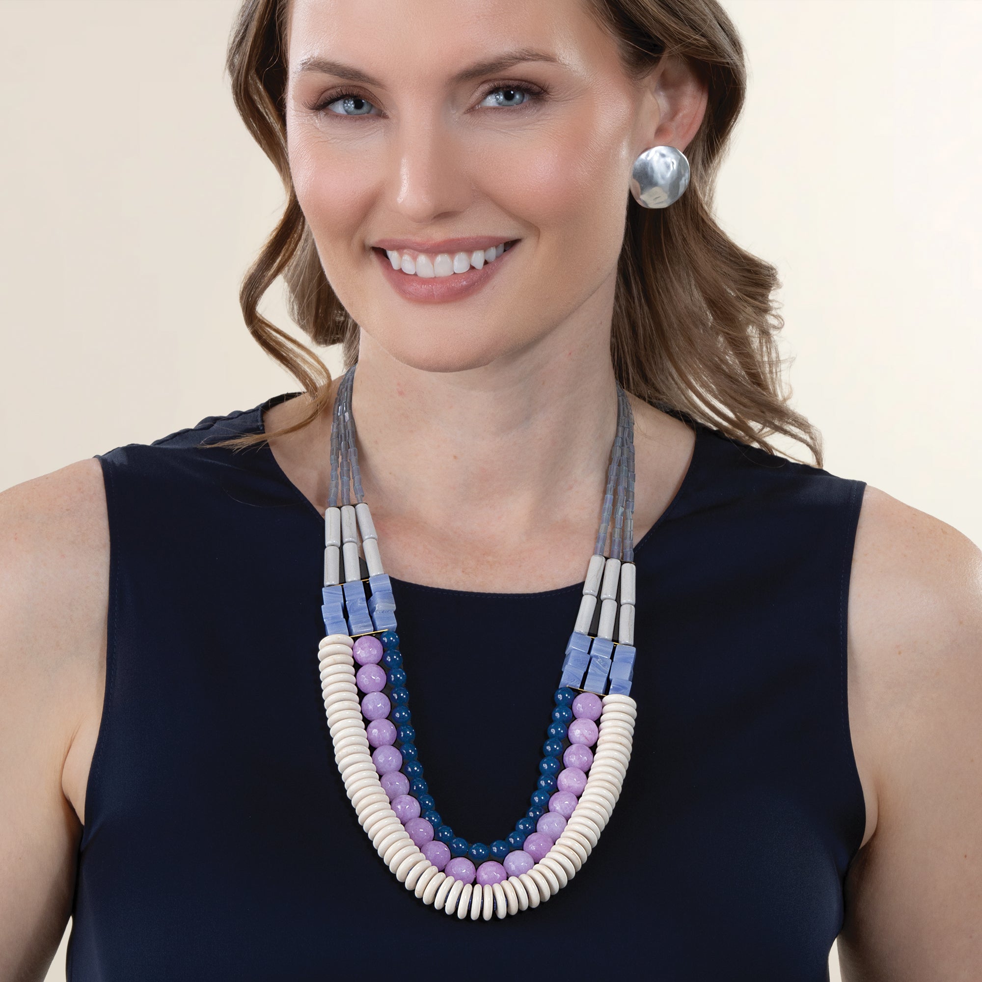 Lavender Layered Statement Necklace