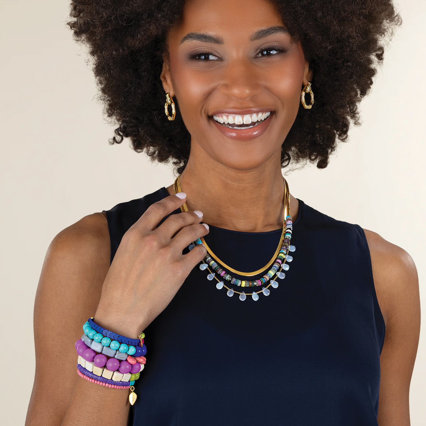 Dreaming In Rainbows Memory Wire Wrap Bracelet