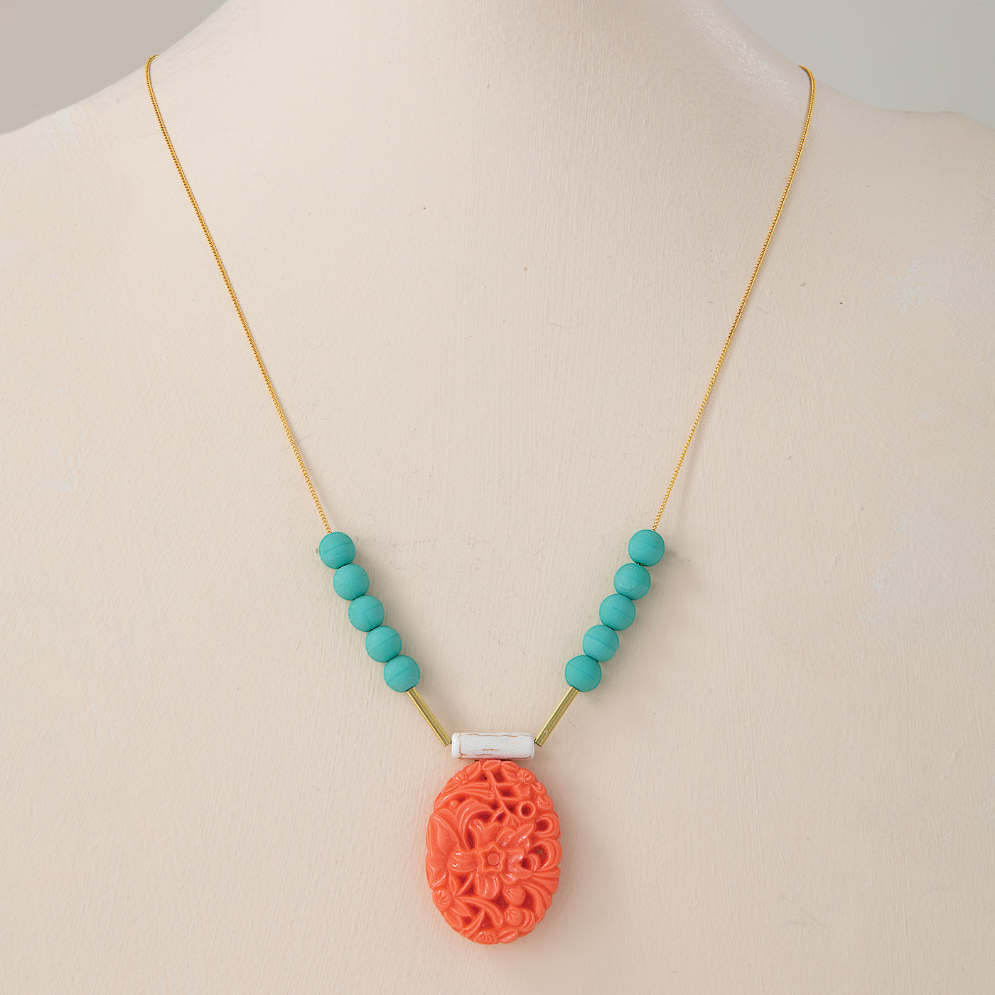 Turquoise & Magnesite Pendant Necklace