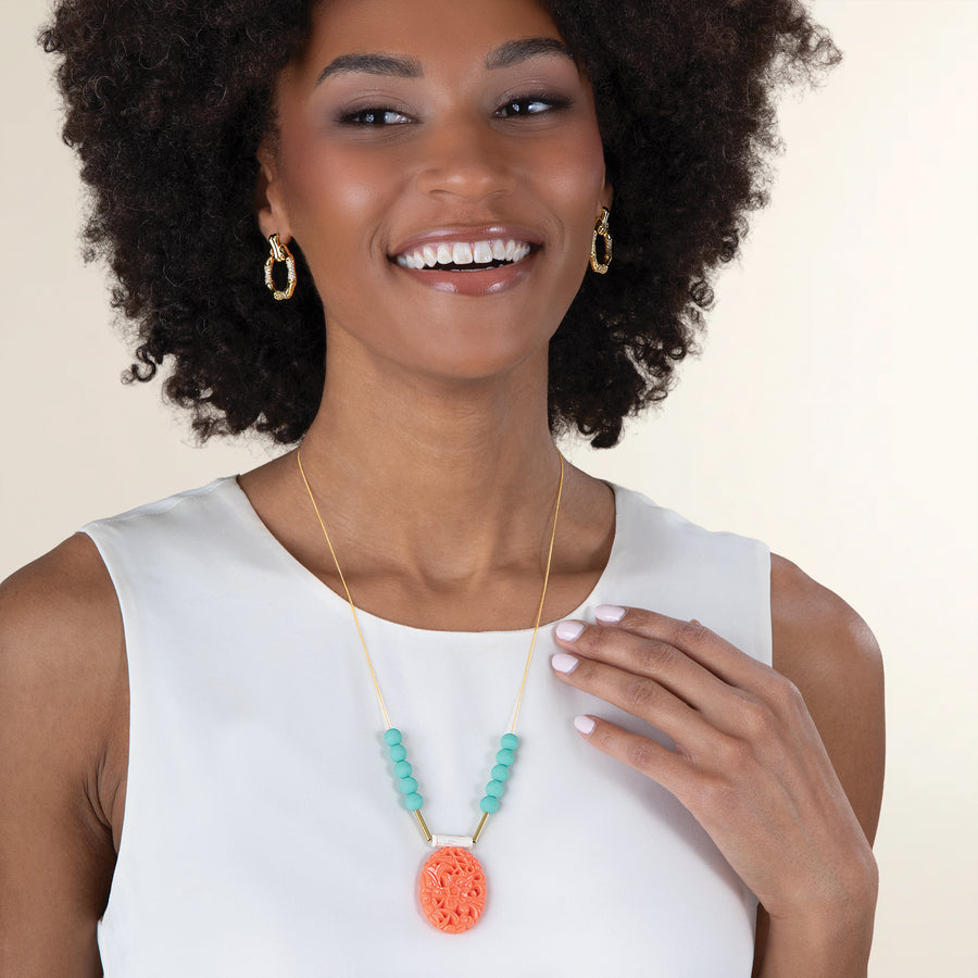 Turquoise & Magnesite Pendant Necklace