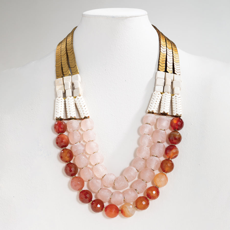 Written in Stones Triple Strand Statement Necklace