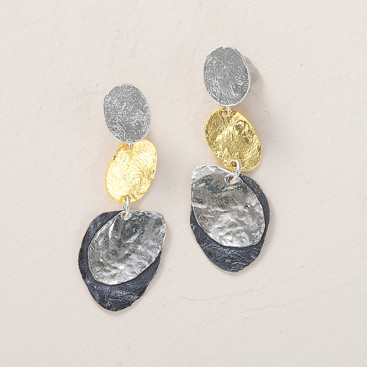 Tri-Color Textured Earrings