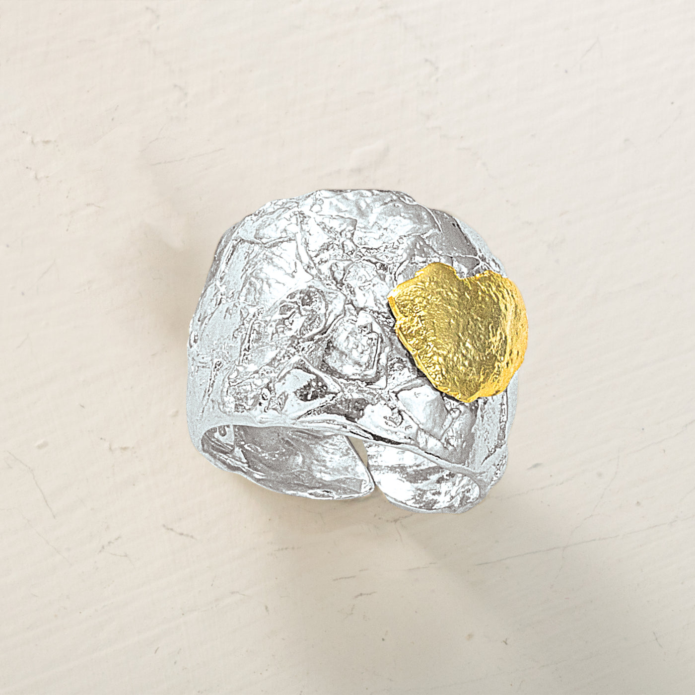 Two-Toned Textured Adjustable Ring