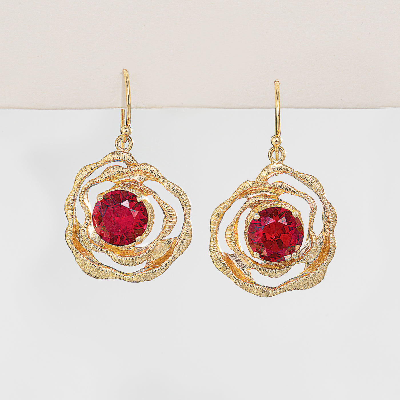 Sparkling Garnet Crystal Earrings