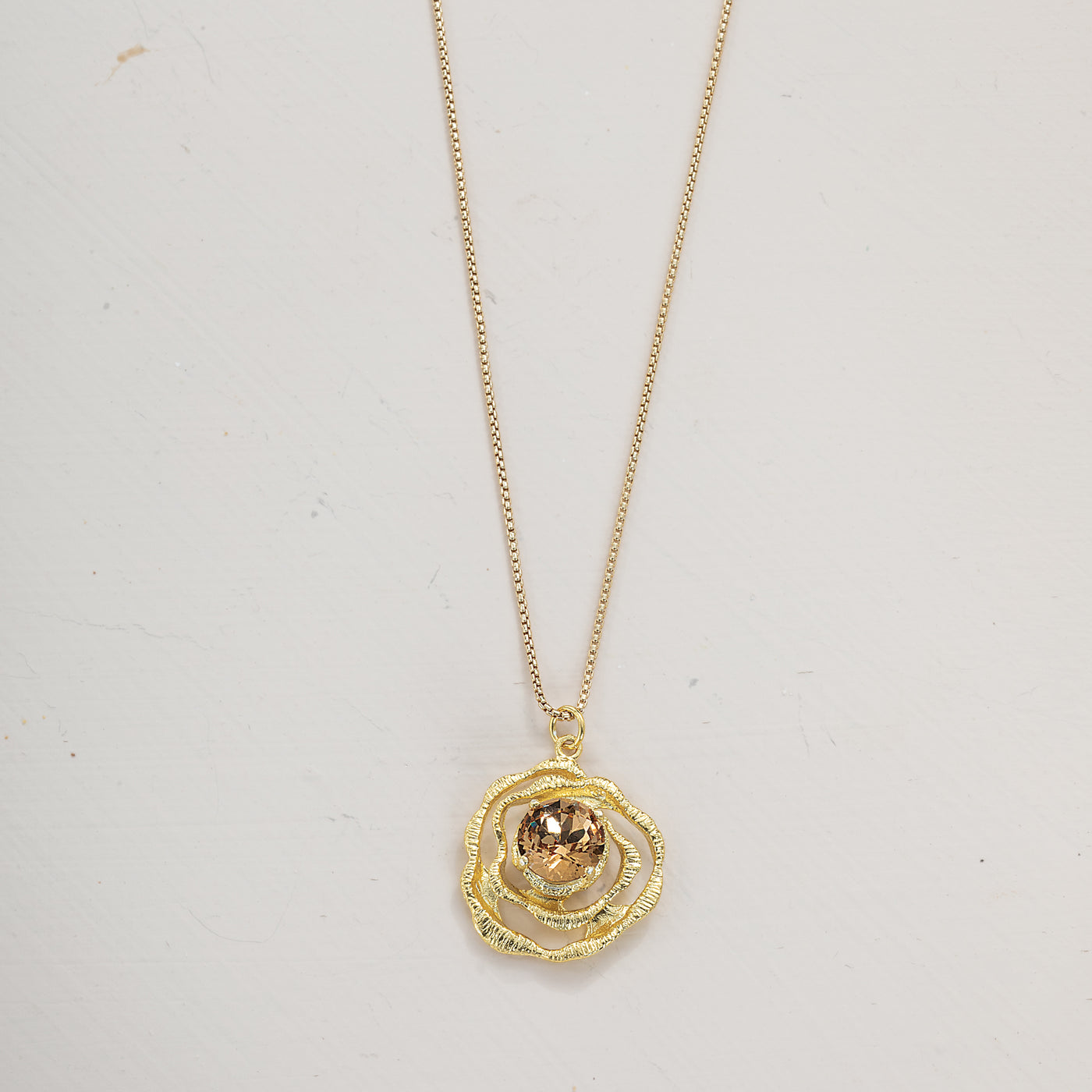 Golden Crystal Pendant Necklace