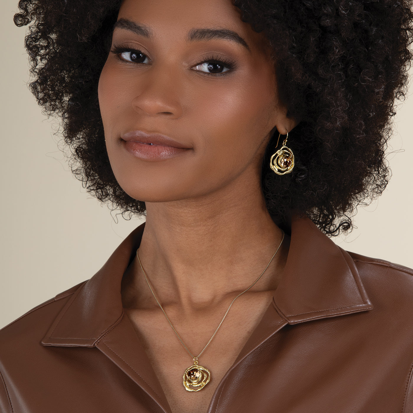 Golden Crystal Earrings