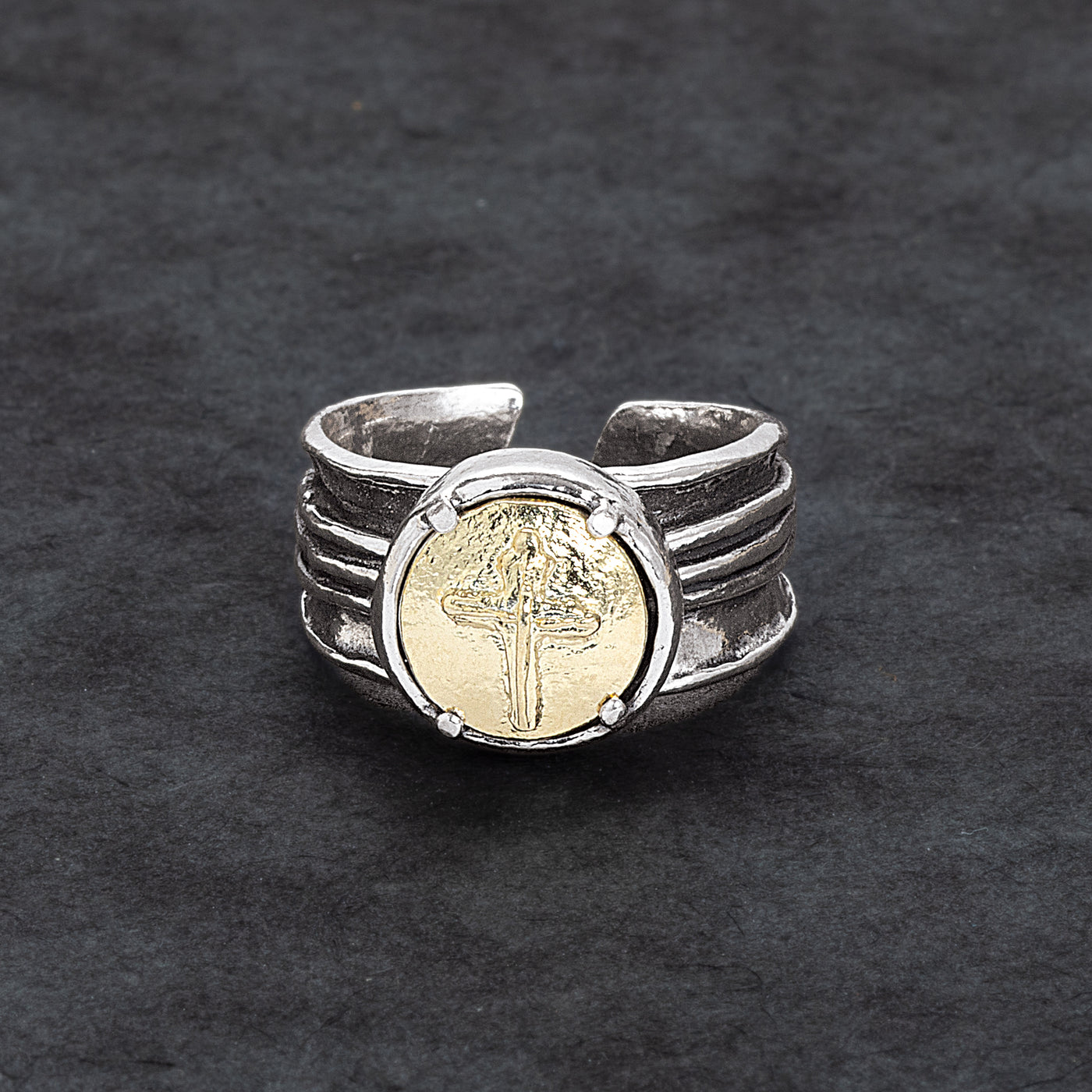 Sterling Silver & Gold Accent Band Ring