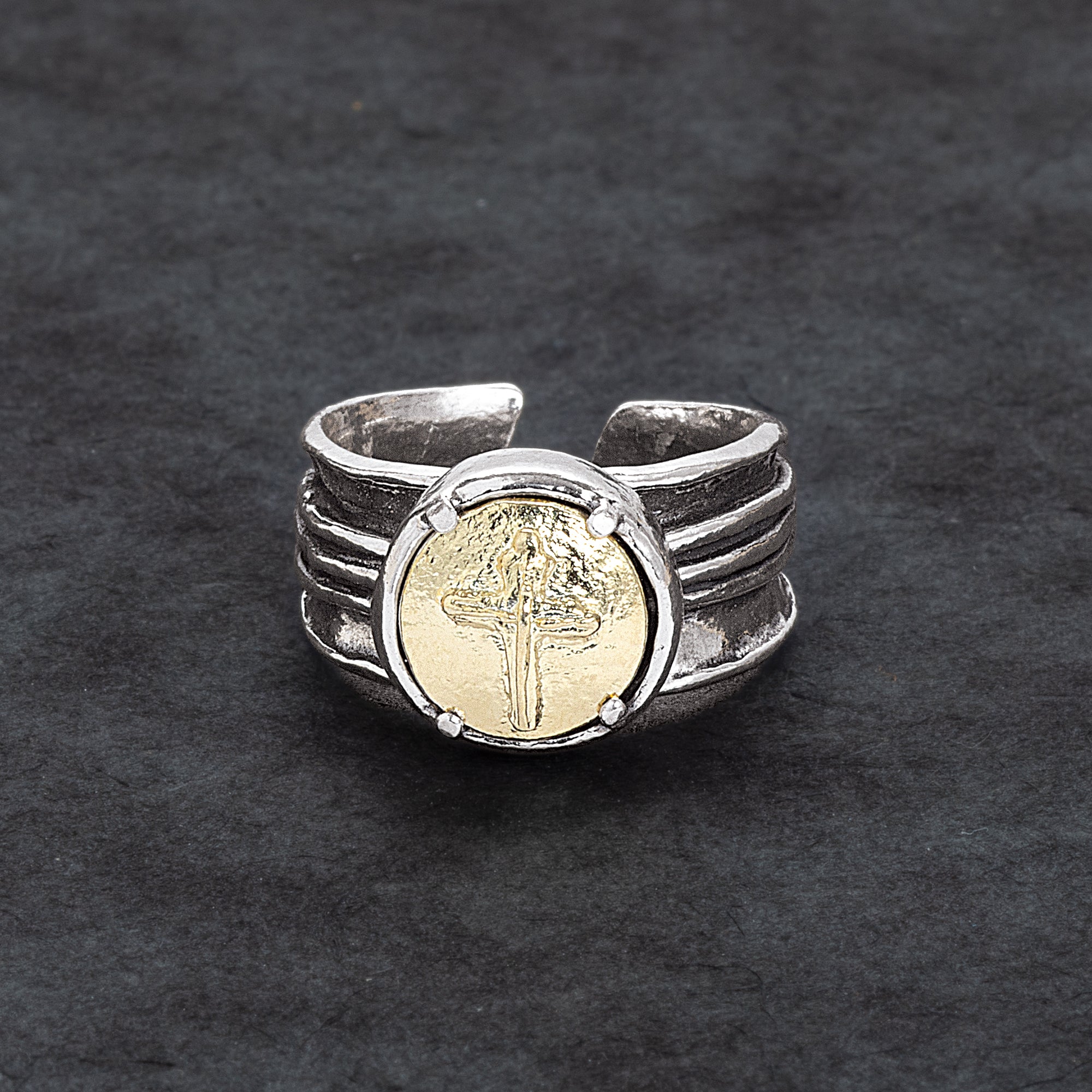 Sterling Silver & Gold Accent Band Ring