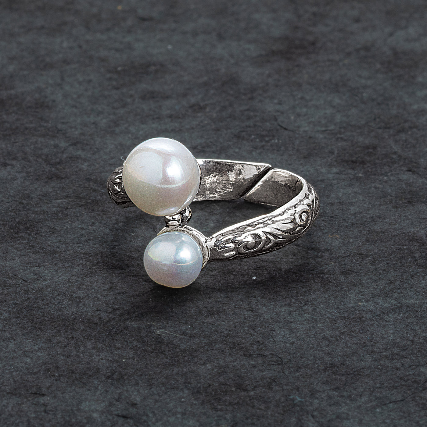 Sterling Silver & Freshwater Pearl Bypass Ring