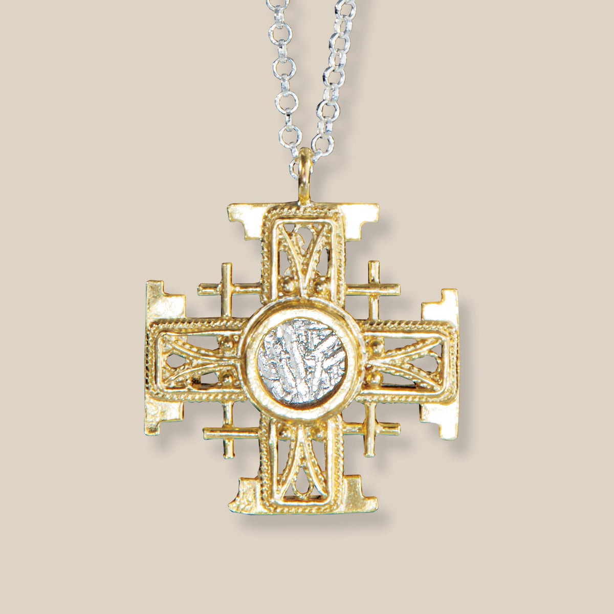 Gold Jerusalem Cross Necklace (Preorder)