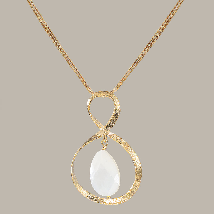 Mother Of Pearl and Gold-Plated Infinity Necklace