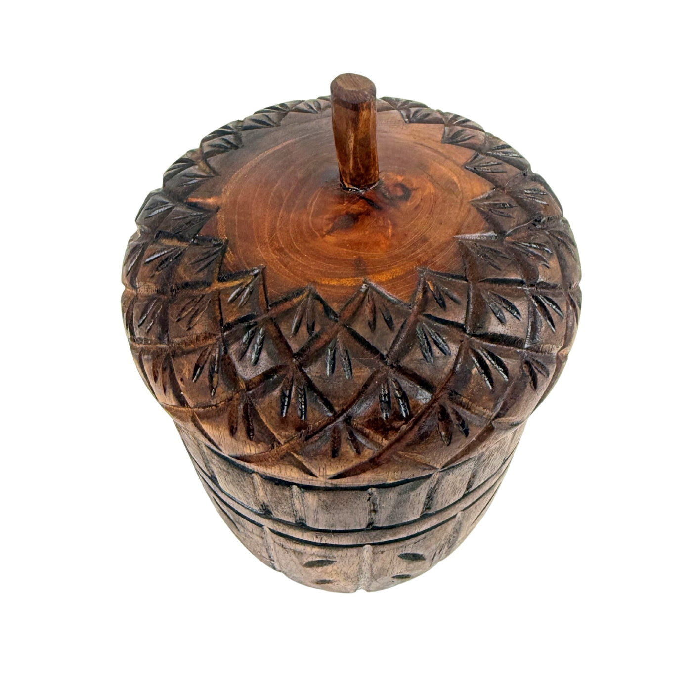 Carved Wooden Acorn Decorative Scented Candle