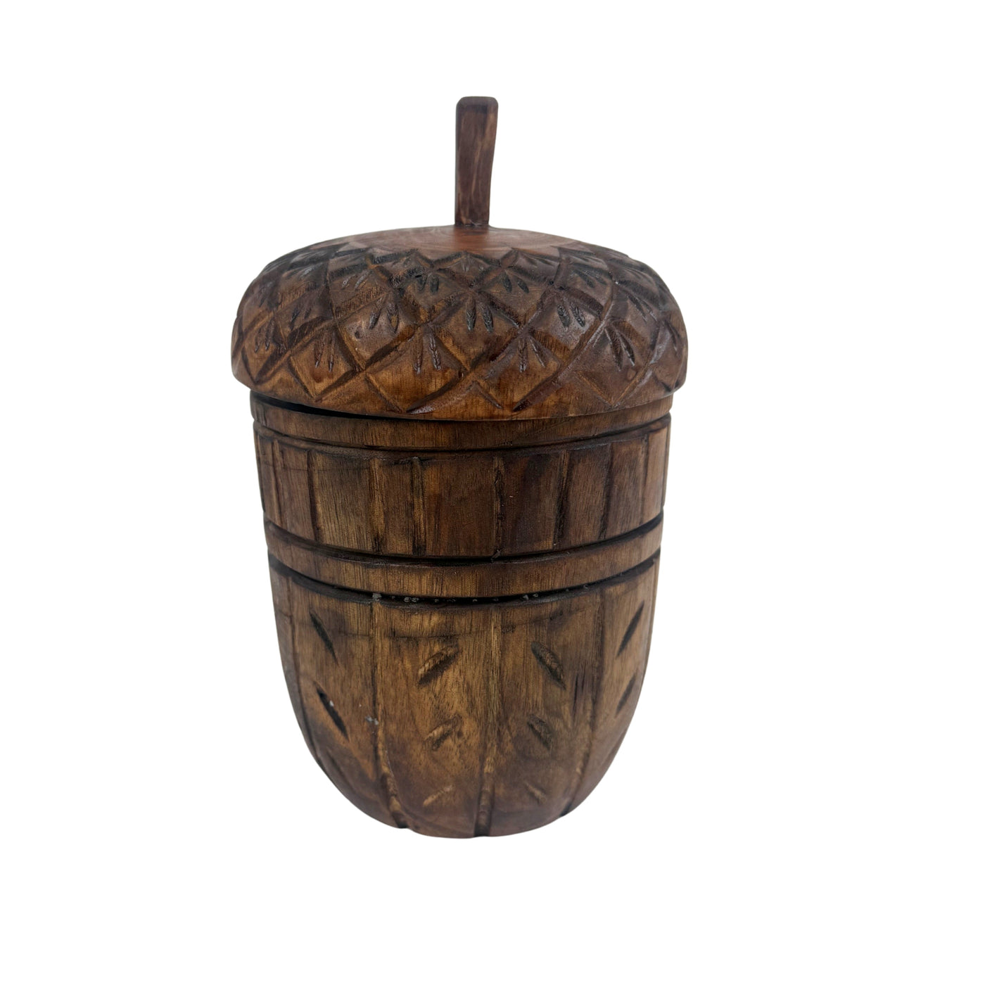 Carved Wooden Acorn Decorative Scented Candle