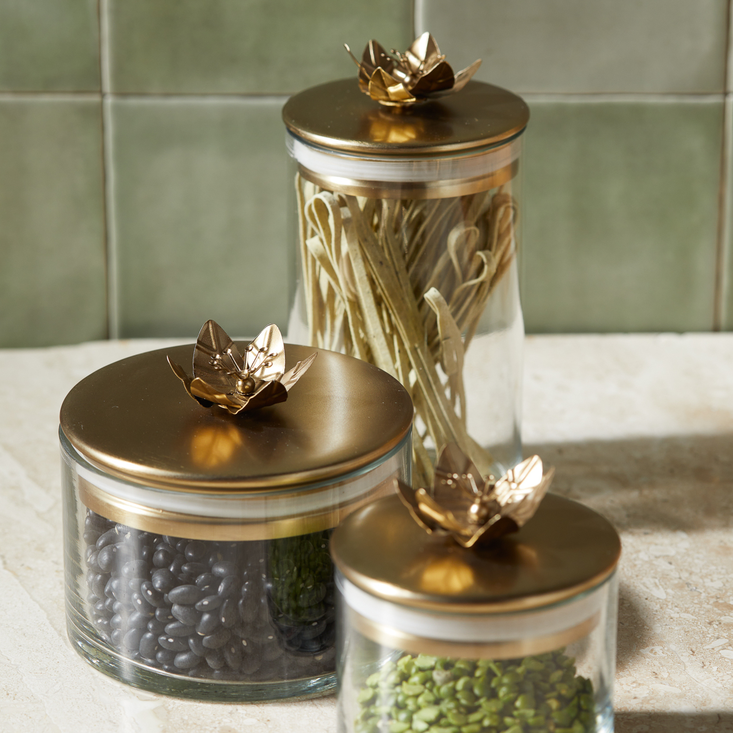 Lily Botanical Canisters, Set of 3