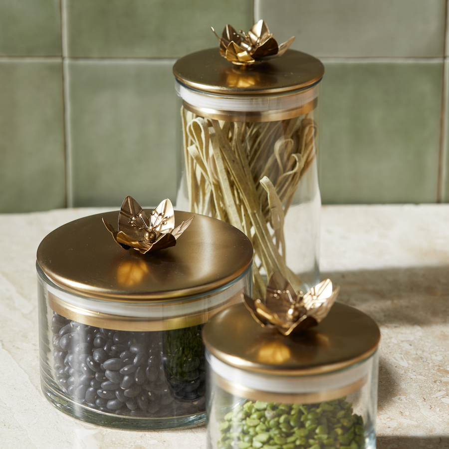 Lily Botanical Canisters, Set of 3