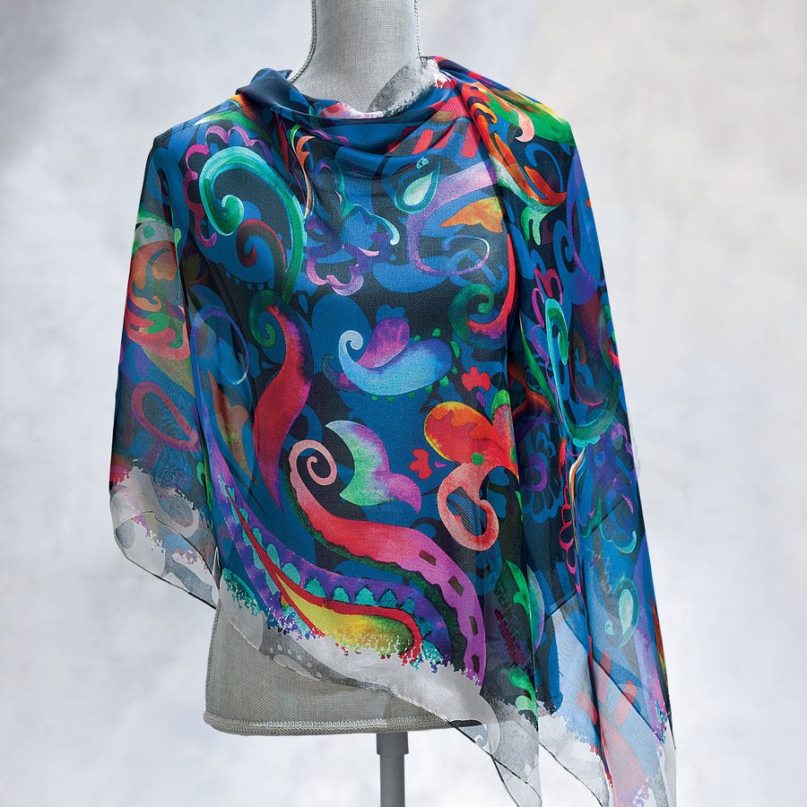 Colors Of The Night Italian Silk Scarf (Preorder)