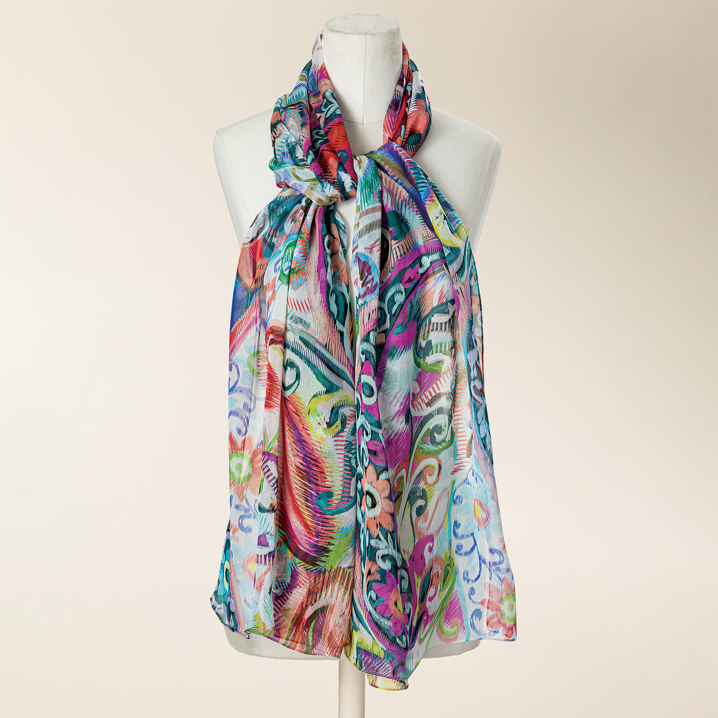 Brilliant Paisley Italian Silk Scarf (Preorder)