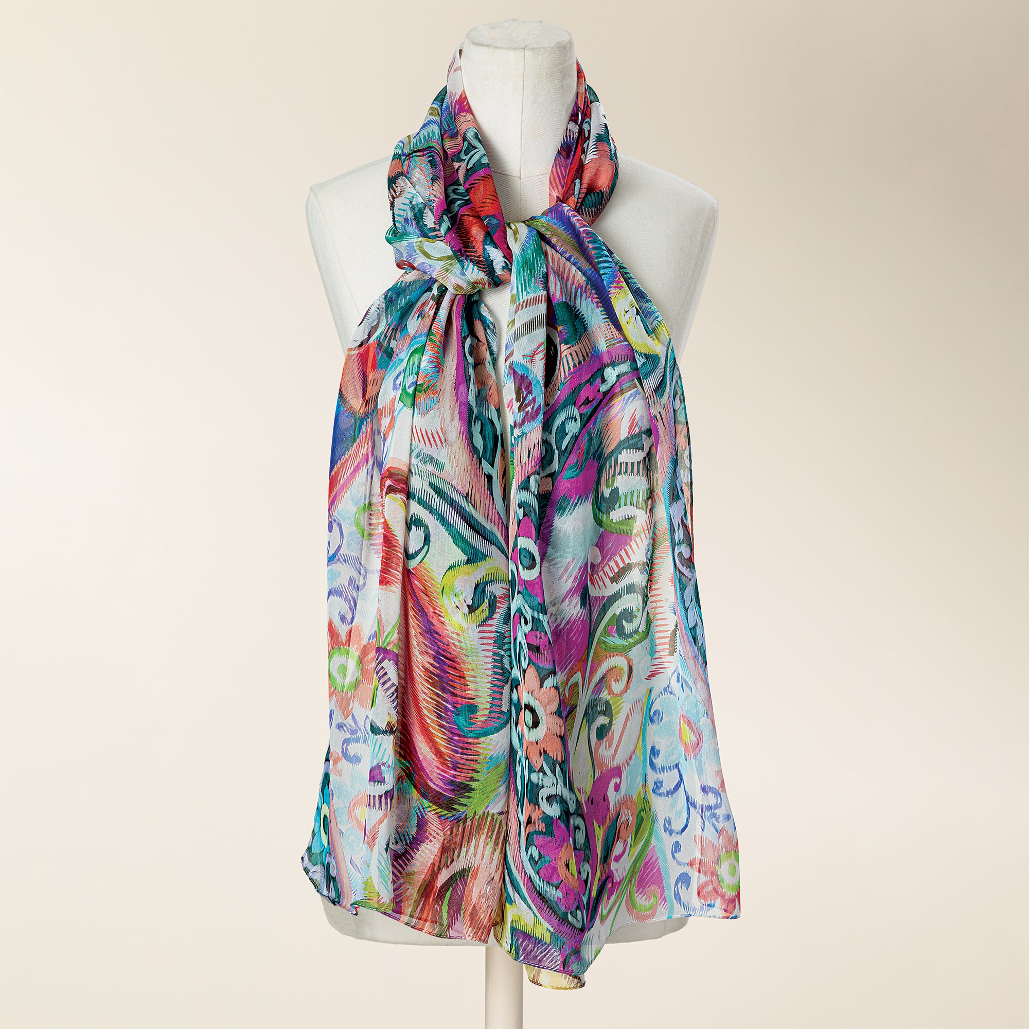 Brilliant Paisley Italian Silk Scarf (Preorder)