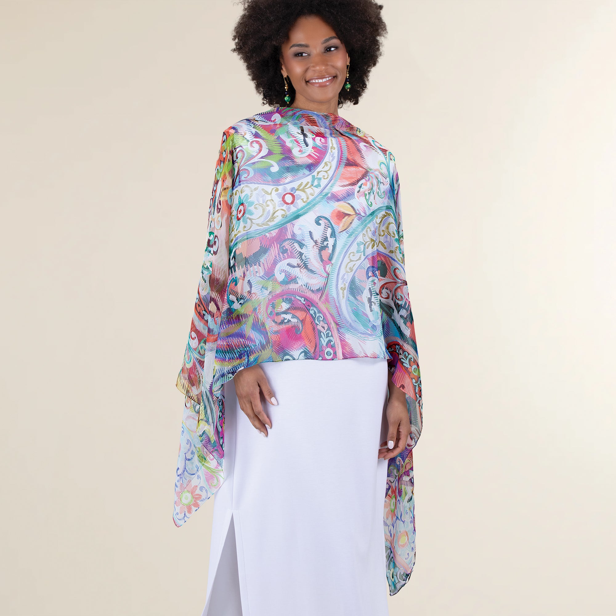 Brilliant Paisley Italian Silk Scarf (Preorder)