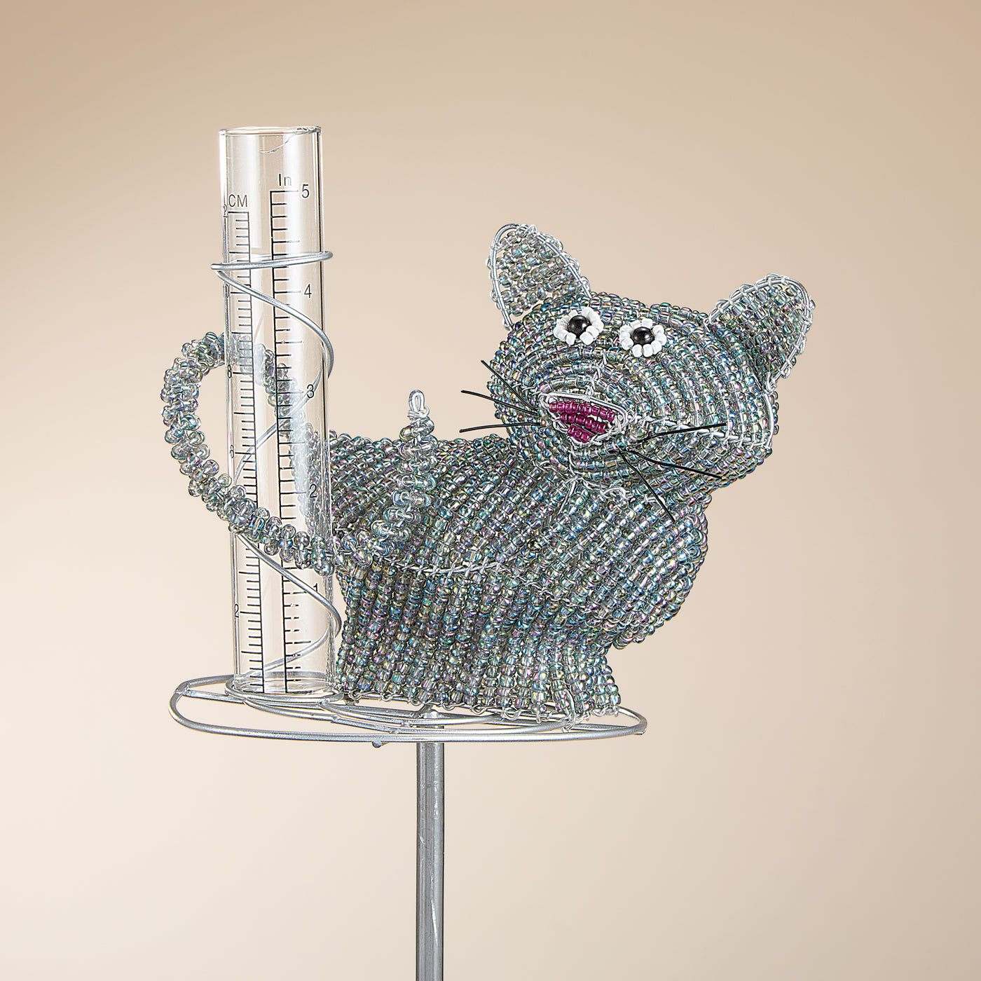Hand-Beaded Cat Rain Gauge (Preorder)