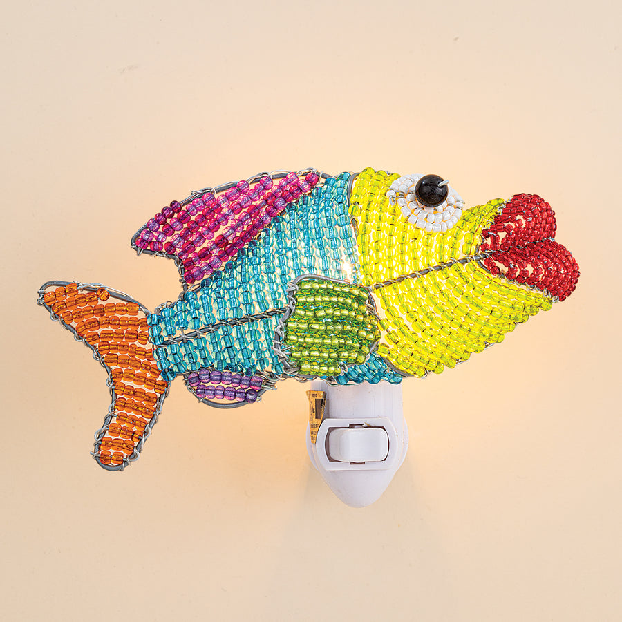 Hand-Beaded Rainbow Fish Nightlight (Preorder)