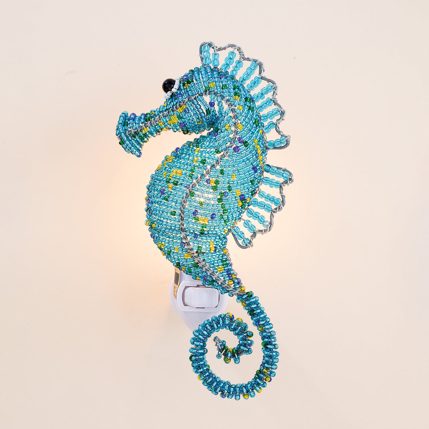Hand-Beaded Seahorse Nightlight