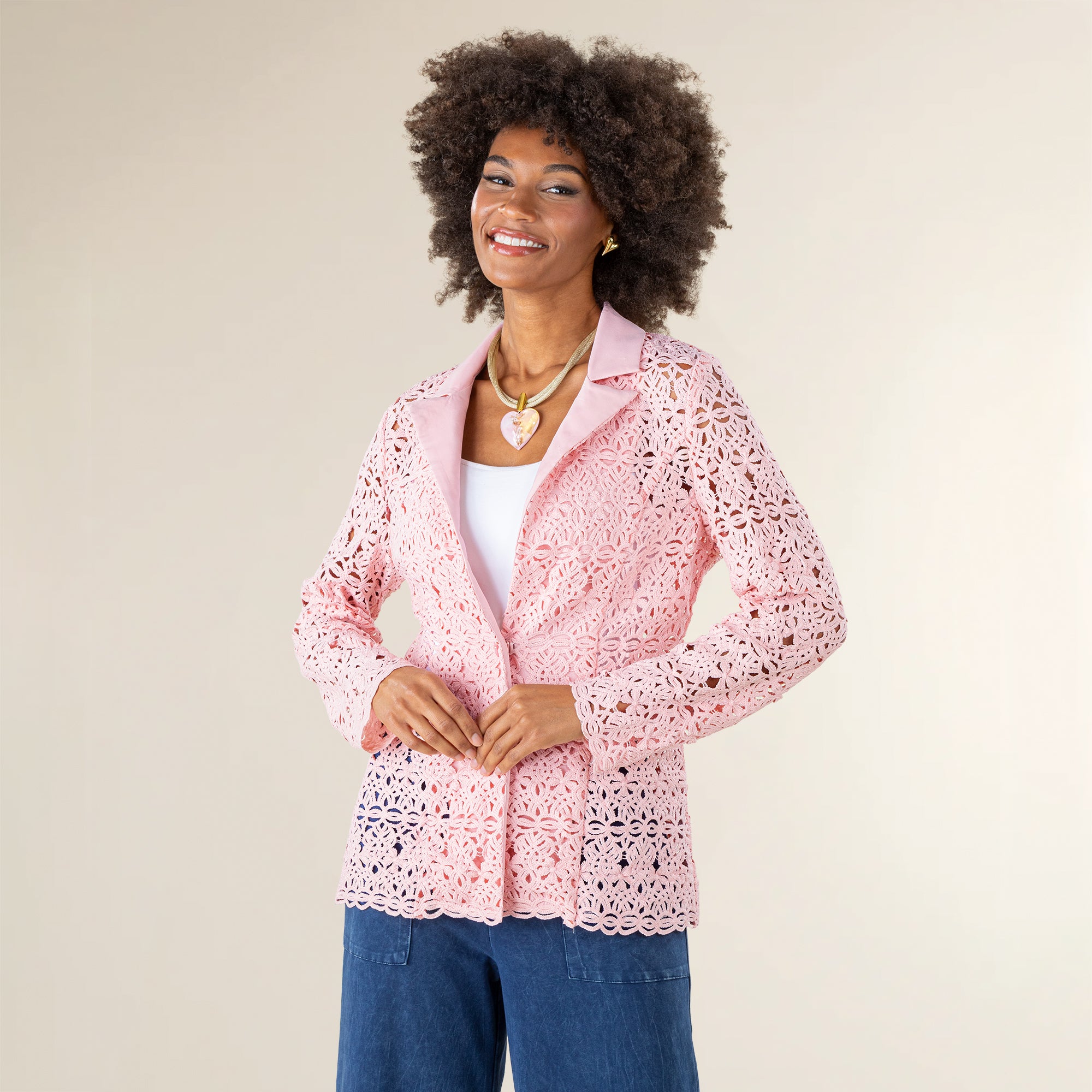 Straight Laced Pearl Button Jacket | Uno Alla Volta