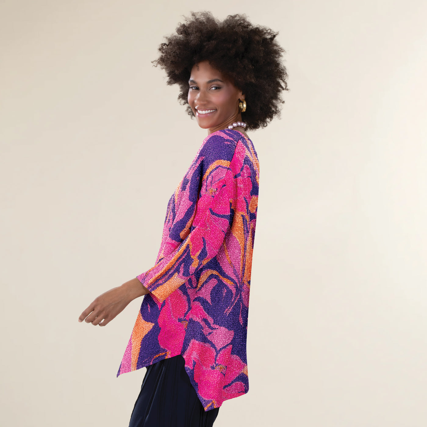 Raspberry Sherbert Crinkle Tunic (Preorder)