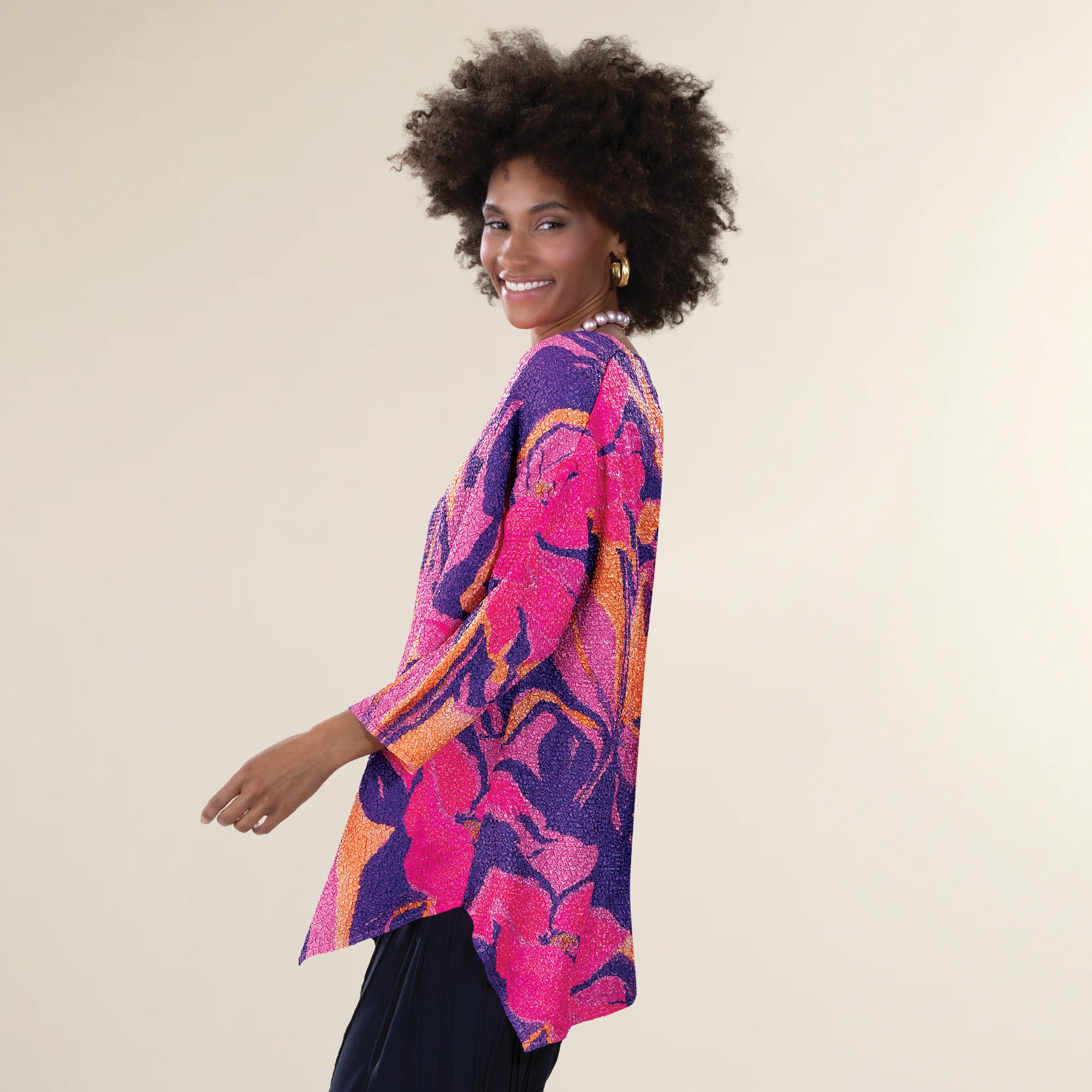 Raspberry Sherbert Crinkle Tunic (Preorder)