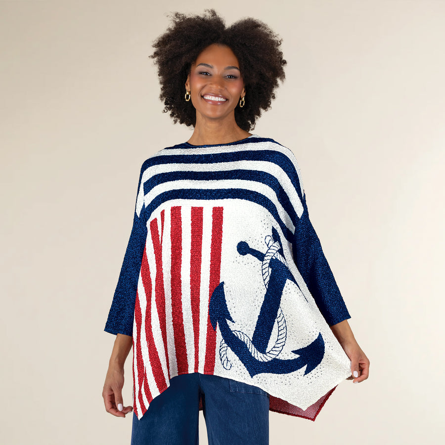 Anchors Aweigh Crinkle Tunic
