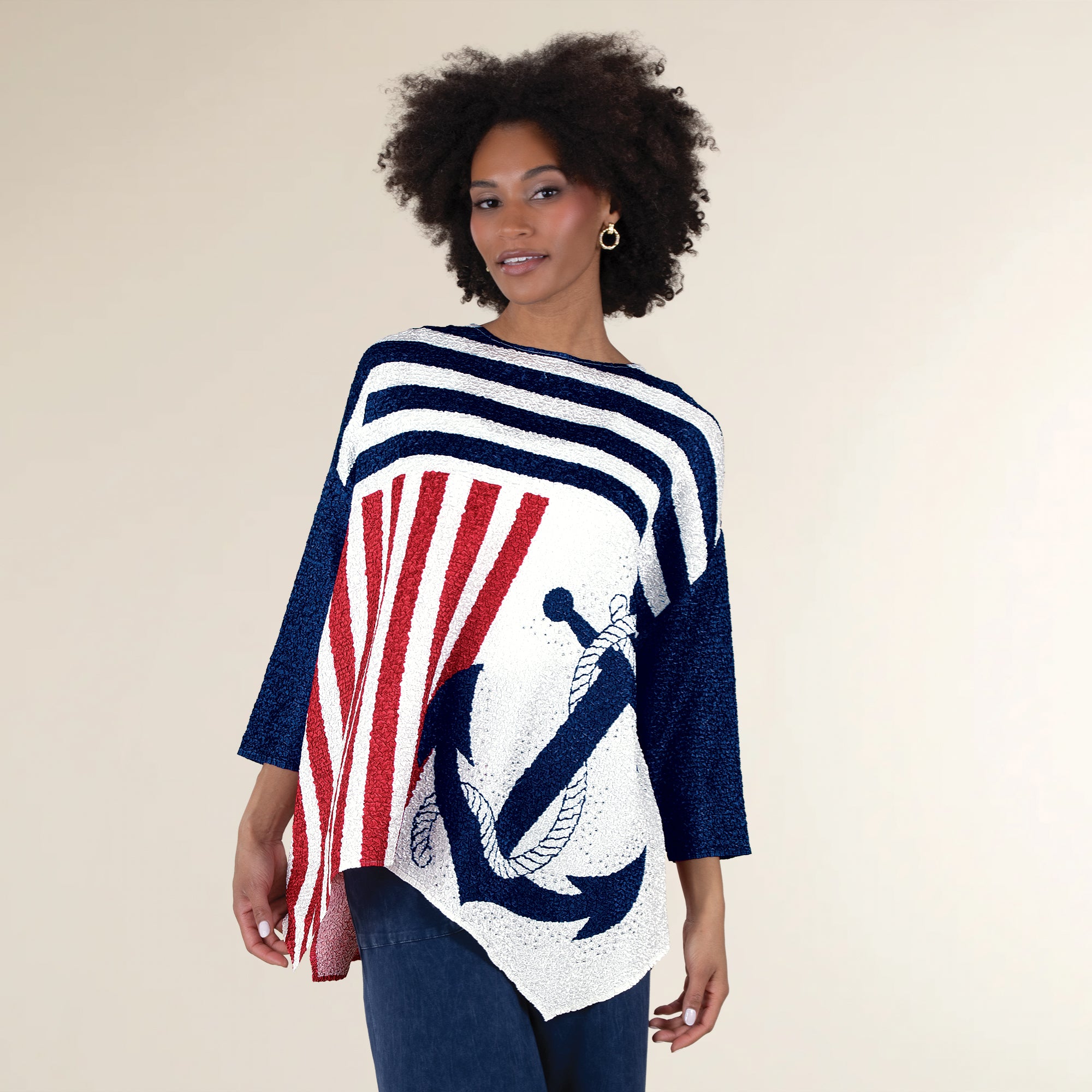 Anchors Aweigh Crinkle Tunic