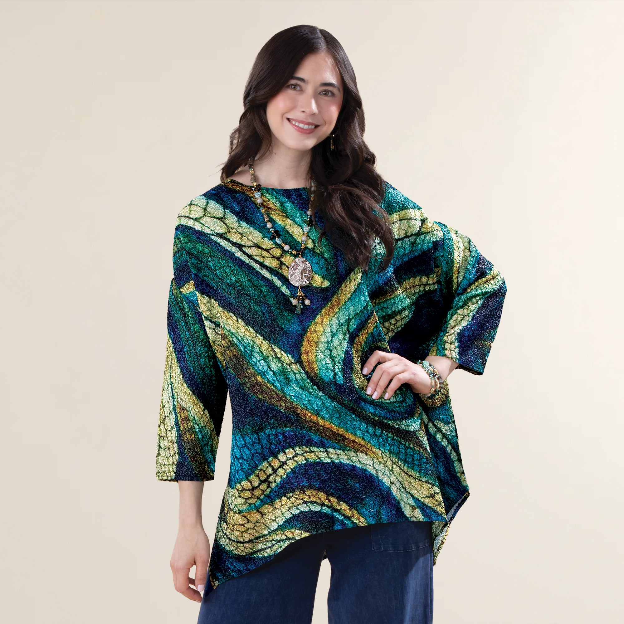 Mosaic Swirls Crinkle Tunic (Preorder)