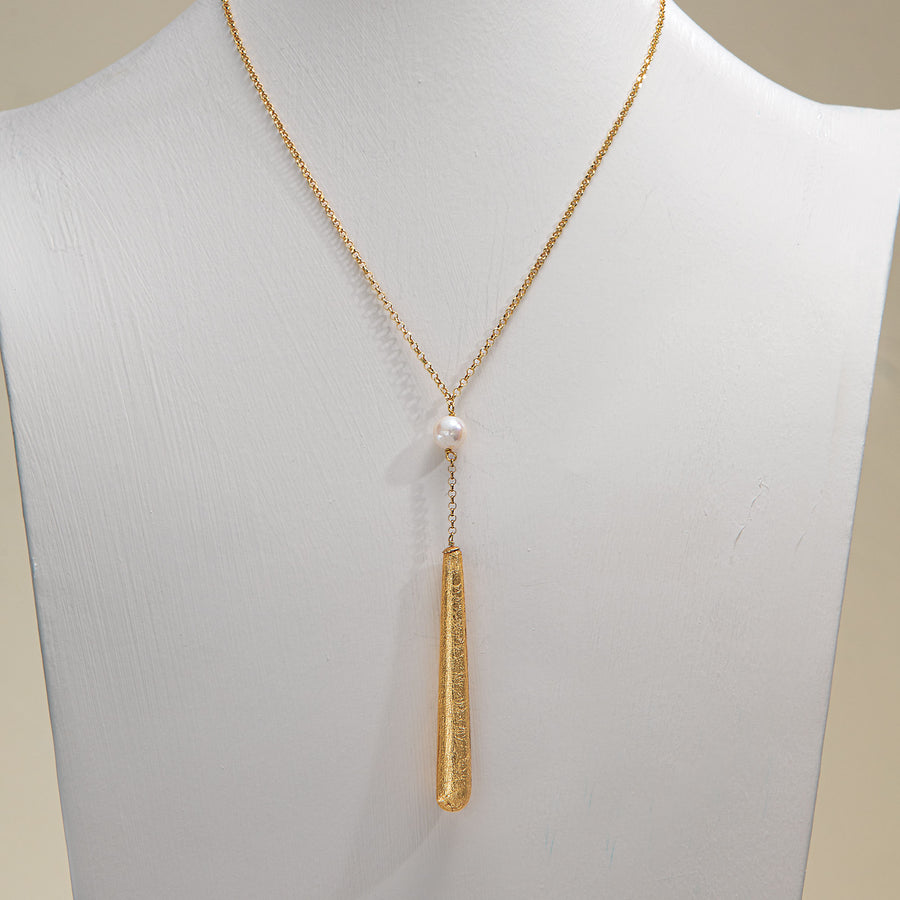 Precious Pearl & Olive Wood Necklace