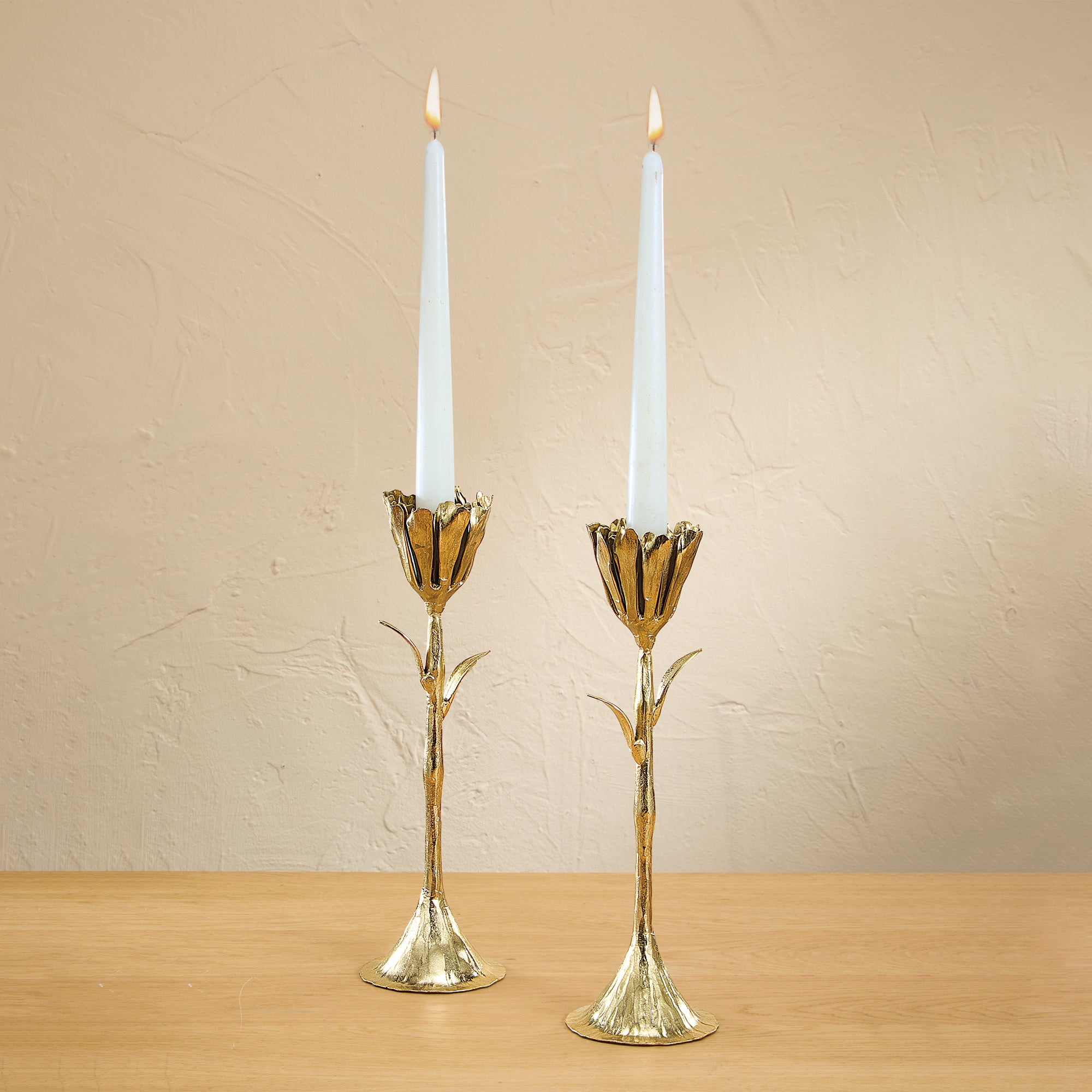 Iron Tulip Candlestick Holder