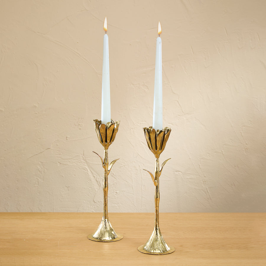 Iron Tulip Candlestick Holder