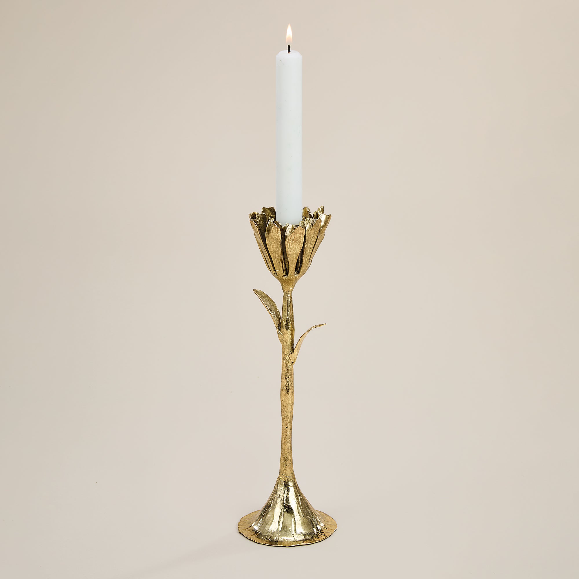 Iron Tulip Candlestick Holder