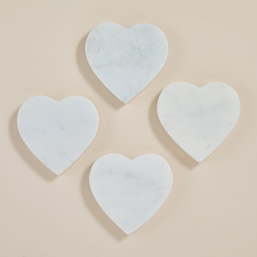 Marble Heart Coasters Set of 4