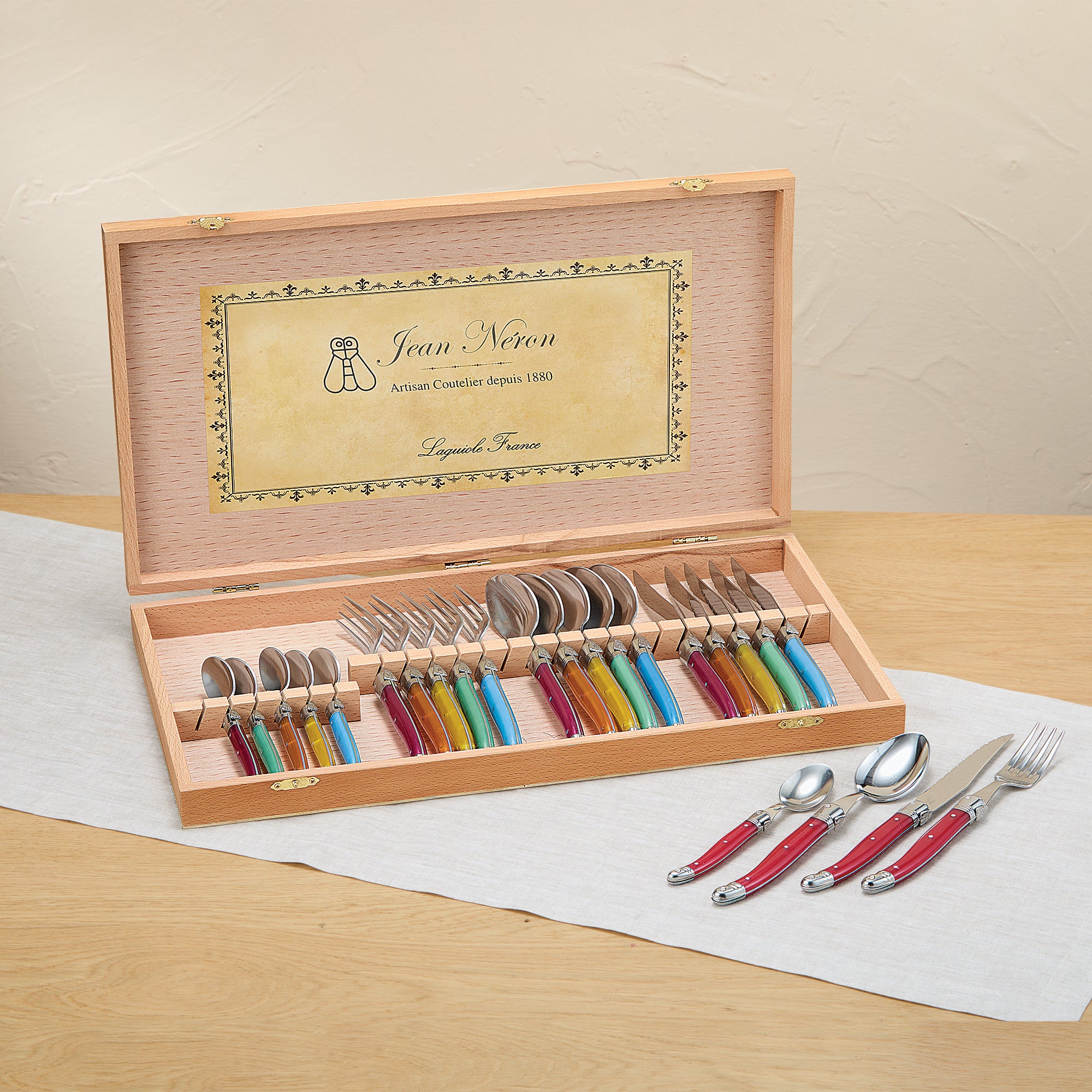 Stainless Steel Boxed Rainbow Flatware Set of 24