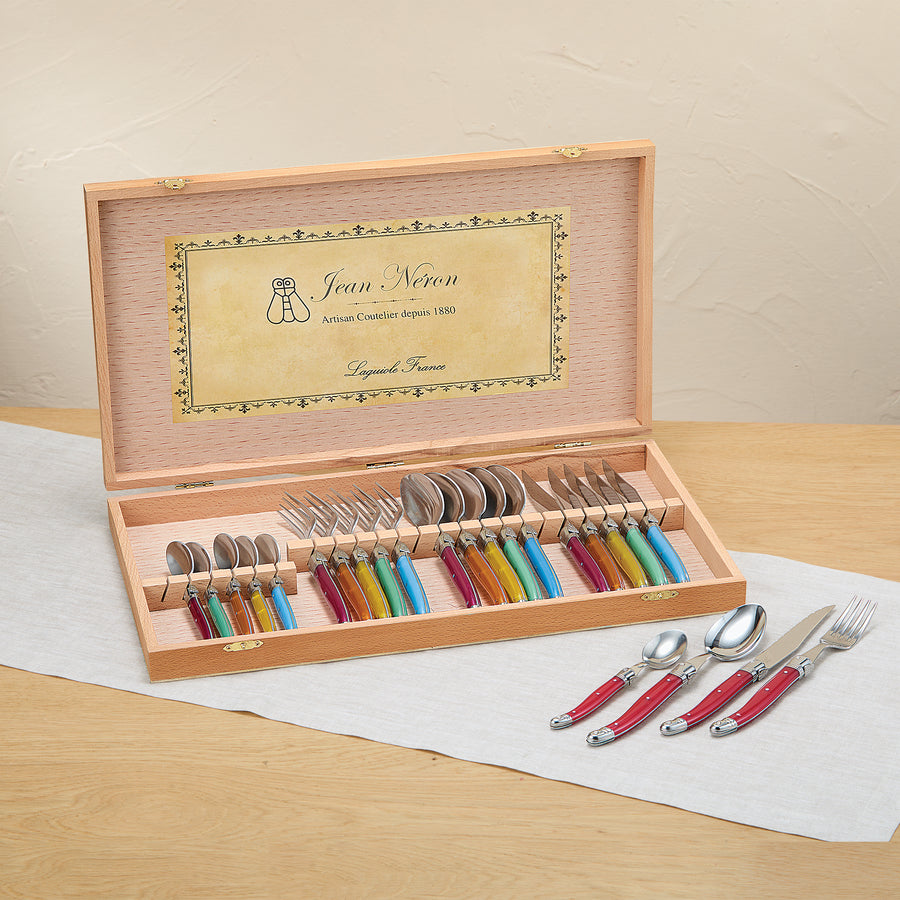 Stainless Steel Boxed Rainbow Flatware Set of 24