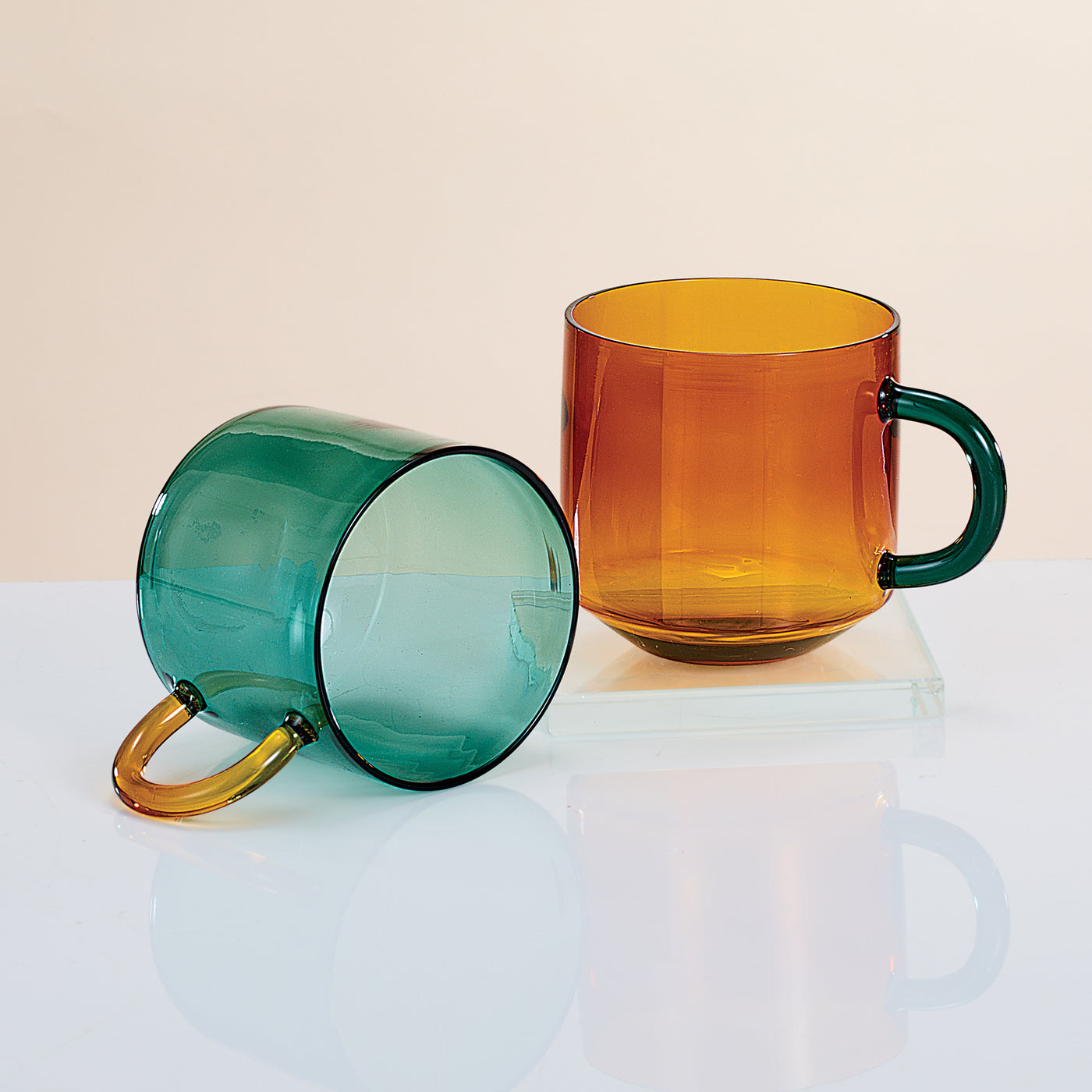 Jewel-Toned Amber Glass Mug