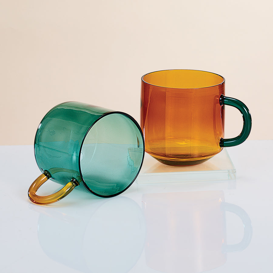 Jewel-Toned Amber Glass Mug