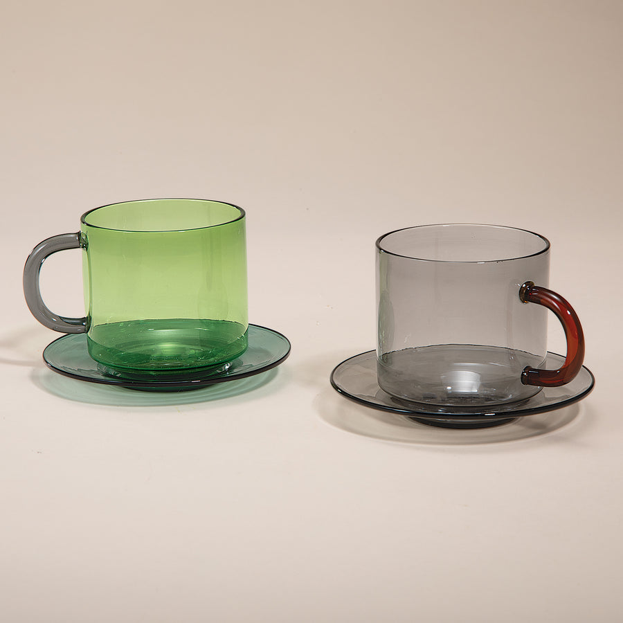 Jewel-Toned Hematite Glass Mug