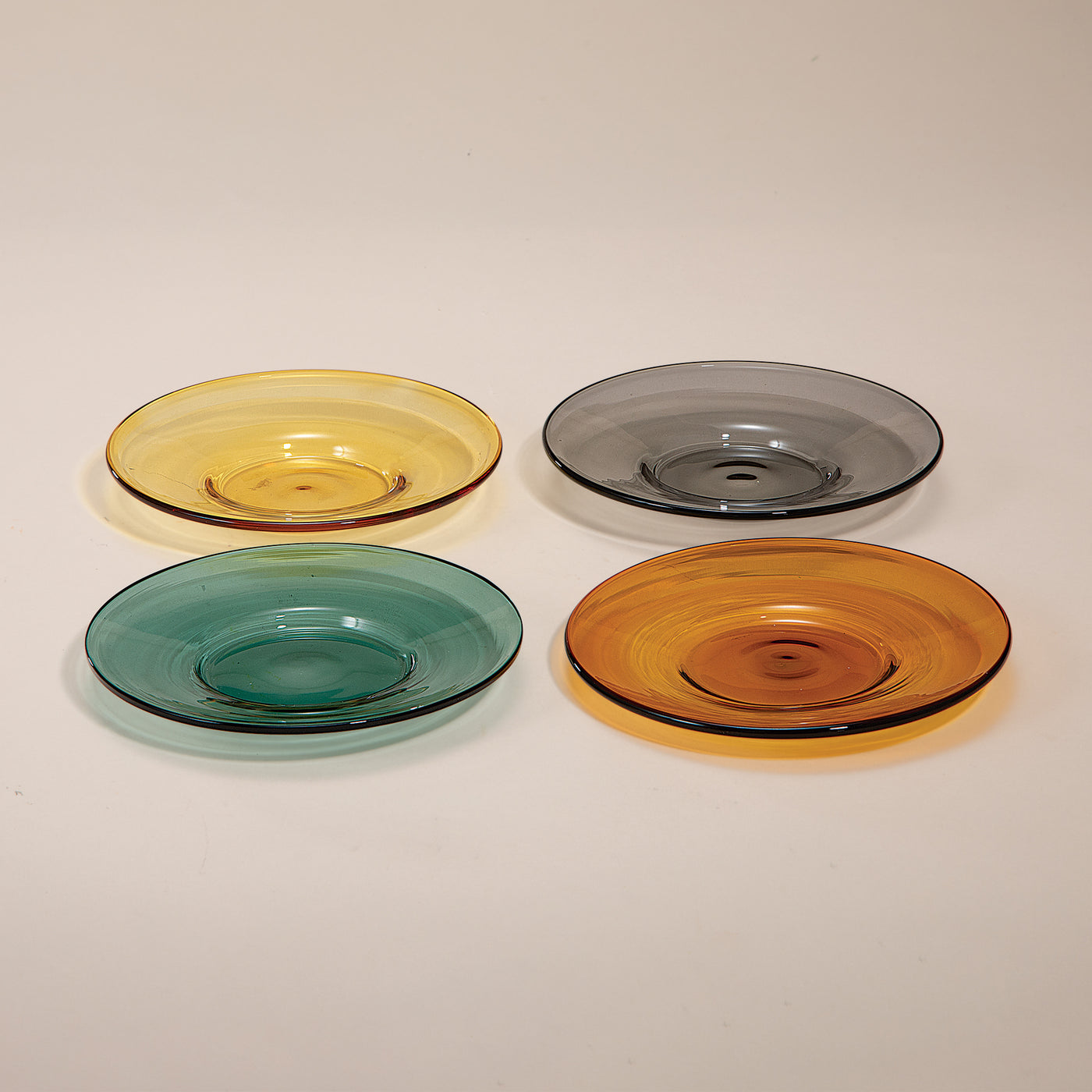 Jewel-Toned Borosilicate Glass Plates, Set of 4