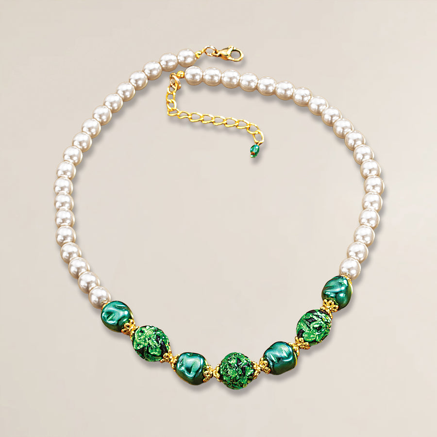 Murano Glass Green Jewel Box Necklace (Preorder)