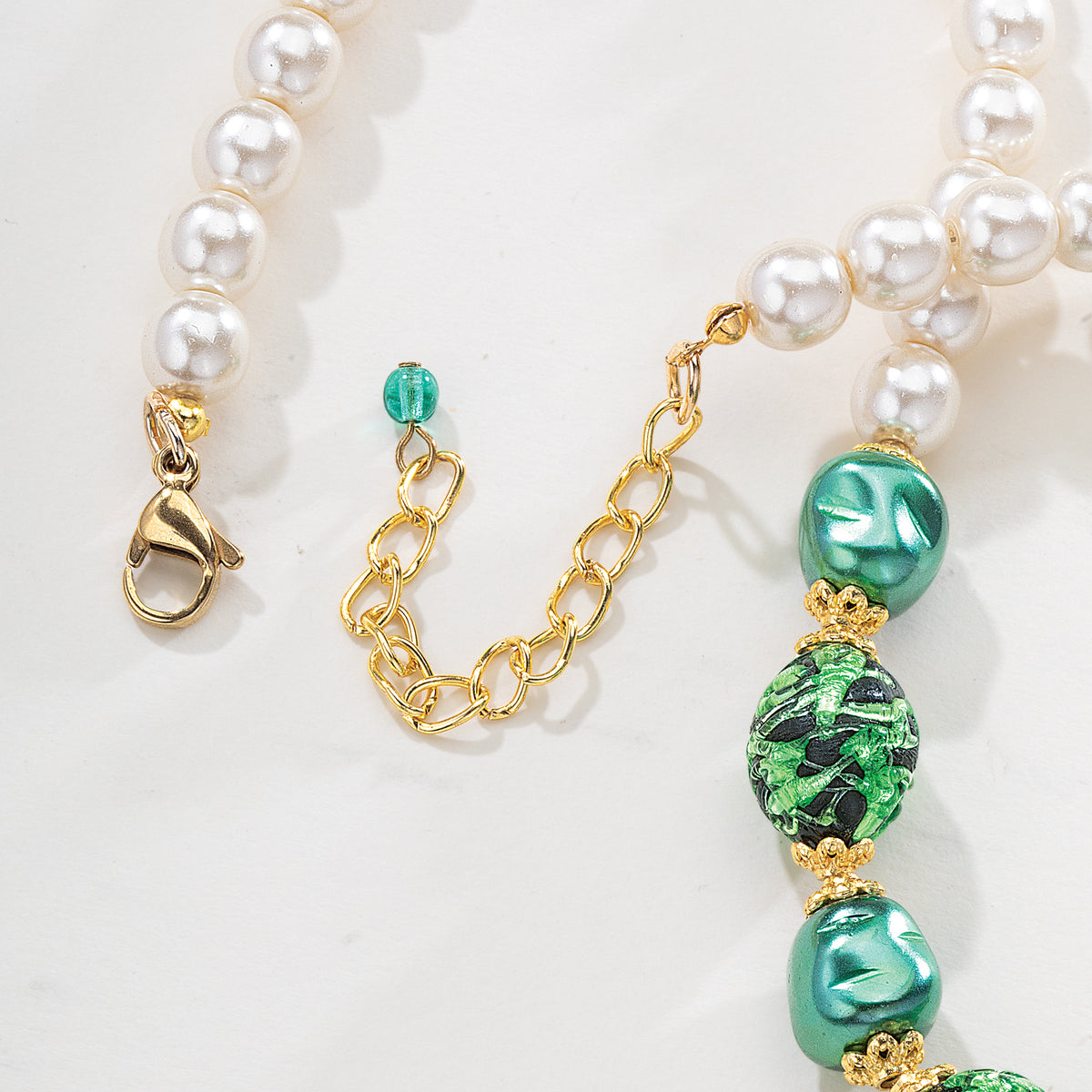 Murano Glass Green Jewel Box Necklace (Preorder)